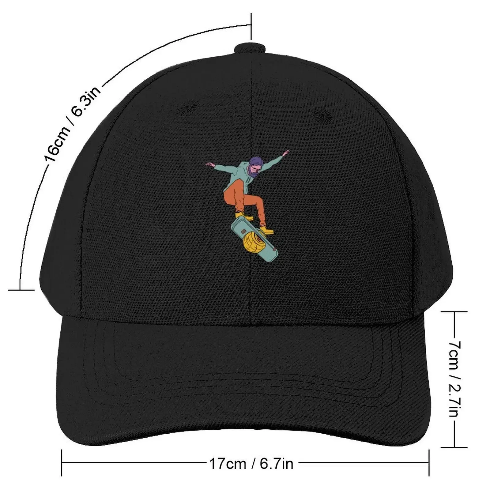 Onewheel Kickflipping Colorful Character Sticker Baseball Cap Golf Hat Hat Beach Luxury Cap Men's Women's