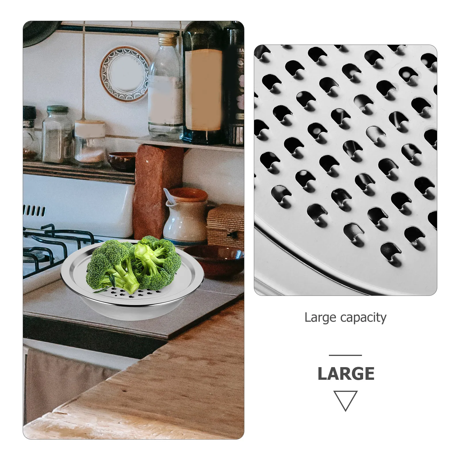 

Multi Function Vegetable Grater Stainless Steel Basket Rice Washer Metal Drain Fruit Basin Storage Strainer Tool