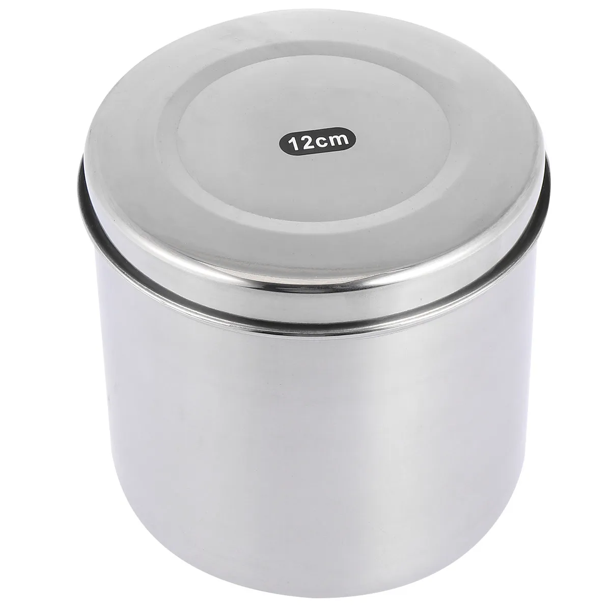 

Контейнер-стерилизатор из нержавеющей стали для хранения ватных тампонов, органайзер для косметических принадлежностей для маникюрных салонов, 12 см, серебристое покрытие