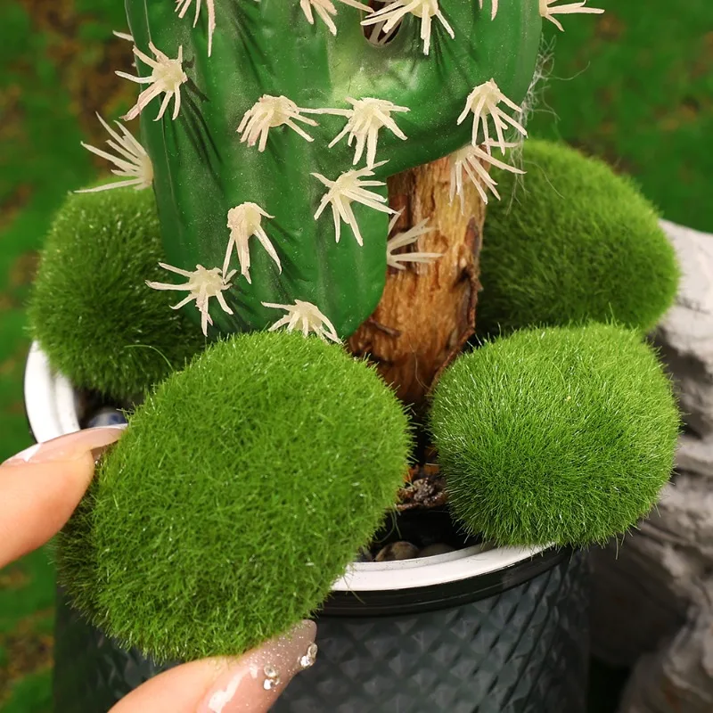5/30pcs Simulation Moss Stone Artificial Moss Rocks Ball Fake Green Plant for DIY Crafts Fairy Garden Landscape Pot Decorations view 5