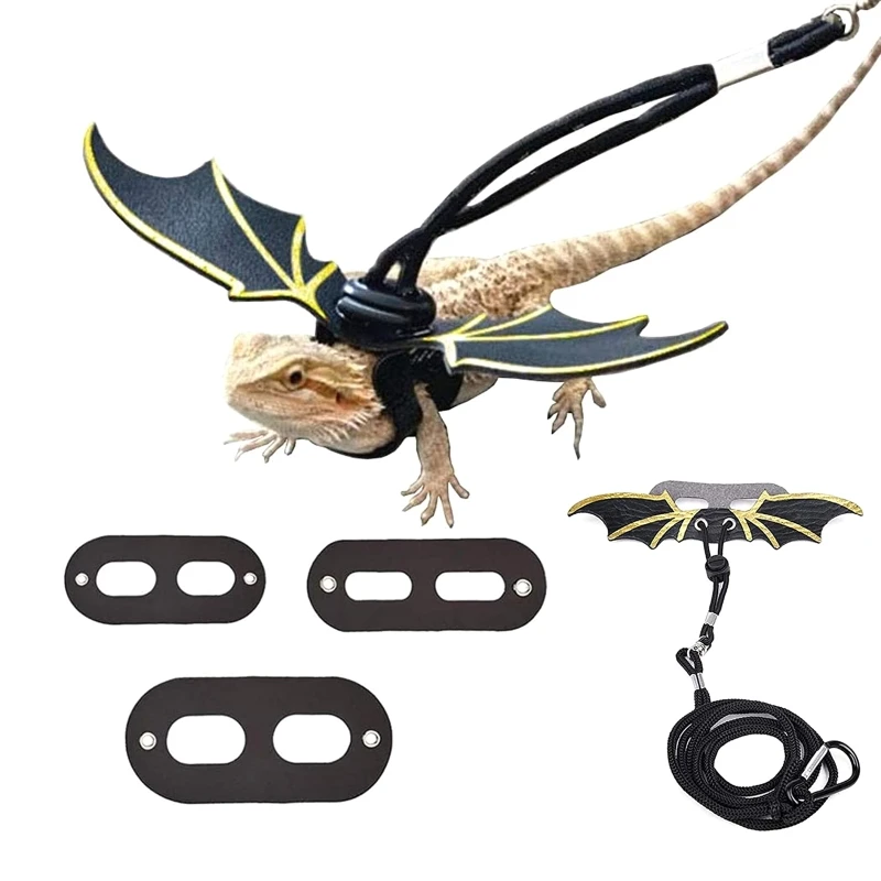 Adjustable Leash with Wing Bearded Dragon Harness & Leash Set 3 Pack Vest