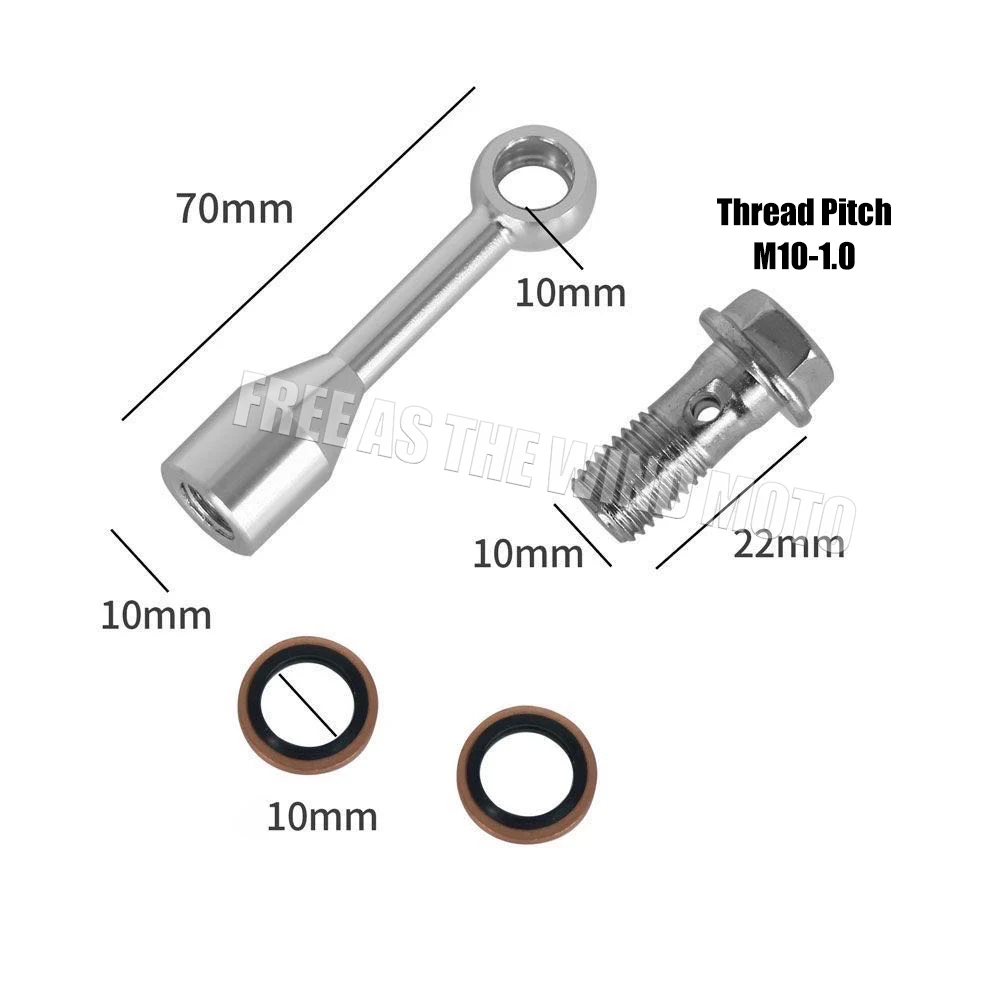 Universal Stainless Steel Motorcycle Brake Fluid Hose Extension Bracket Tubing M10-1.0 Hydraulic Clutch Tube Extension Joint