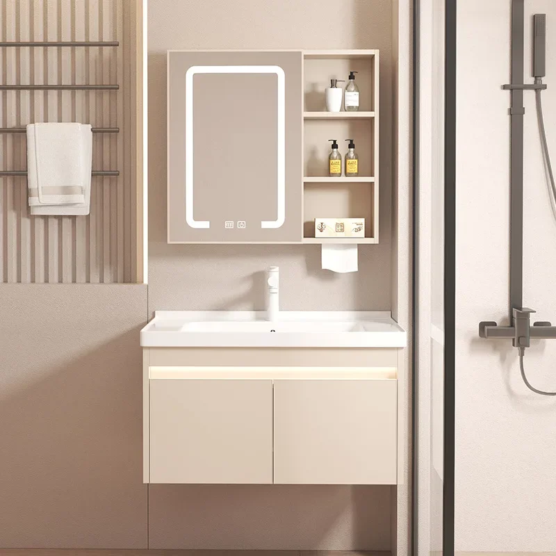 Bathroom cabinet small apartment narrow mini wash basin bathroom cabinet combination washbasin simple