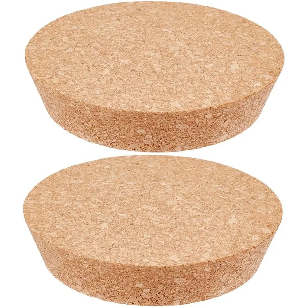 2 Large Tapered Cork Plugs 5.1-5.9 Inch Wooden Cork Stopper Glass Jar Wine Bottle Lids Natural Soft Wood Replacement for Kitchen