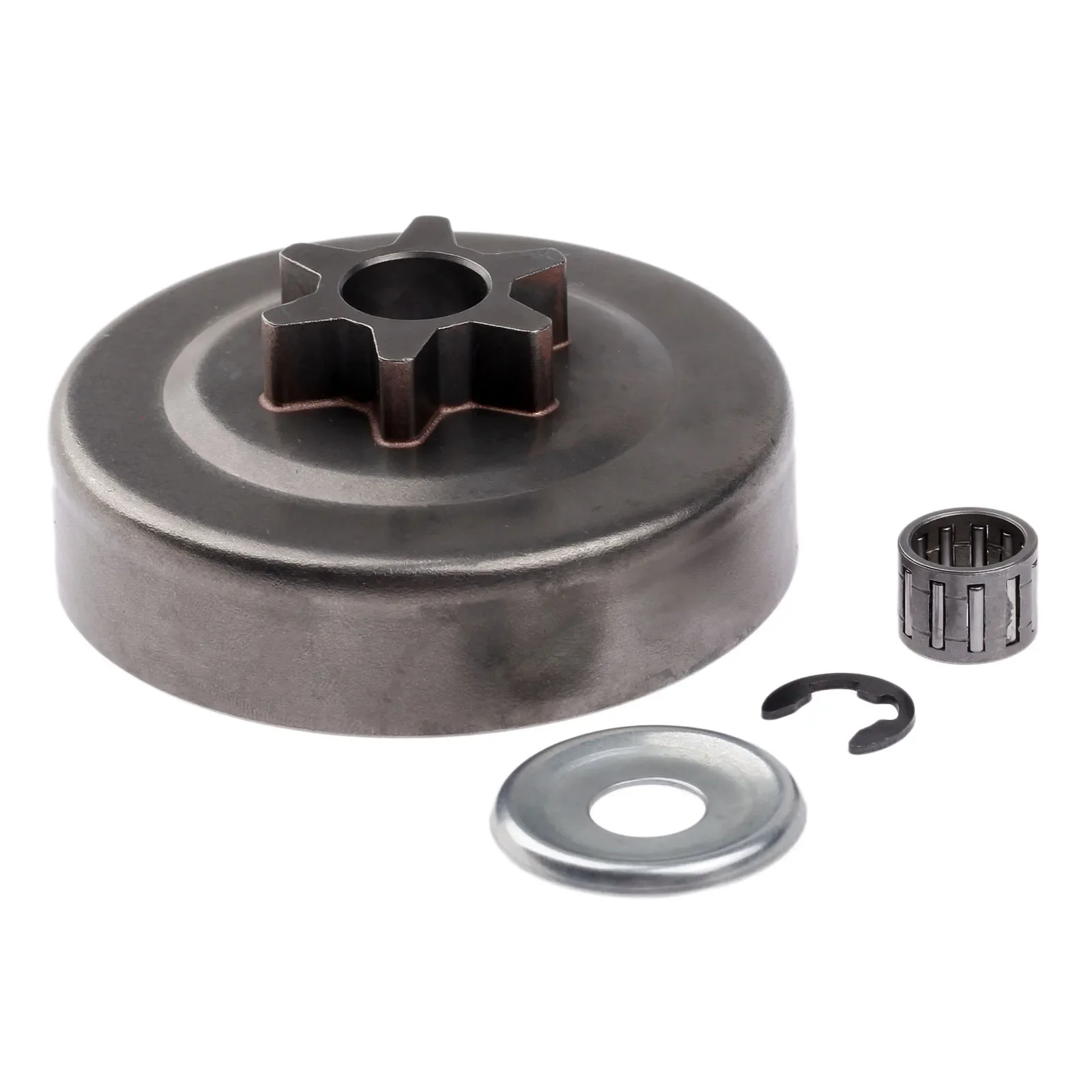 1 Set 3/8 6T Clutch Drum Sprocket Washer E-Clip Kit For STIHL Chainsaw 017 018 021 023 025 MS170 MS180 MS210 MS230 MS250 1123