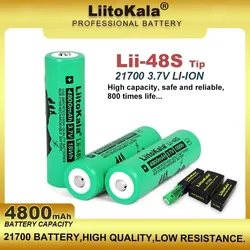 LiitoKala Lii-48S Tip 3.7V 4800mAh 21700 Li-lon Rechargeable Battery 9.6A Power 2C Rate Discharge Ternary Lithium Batteries