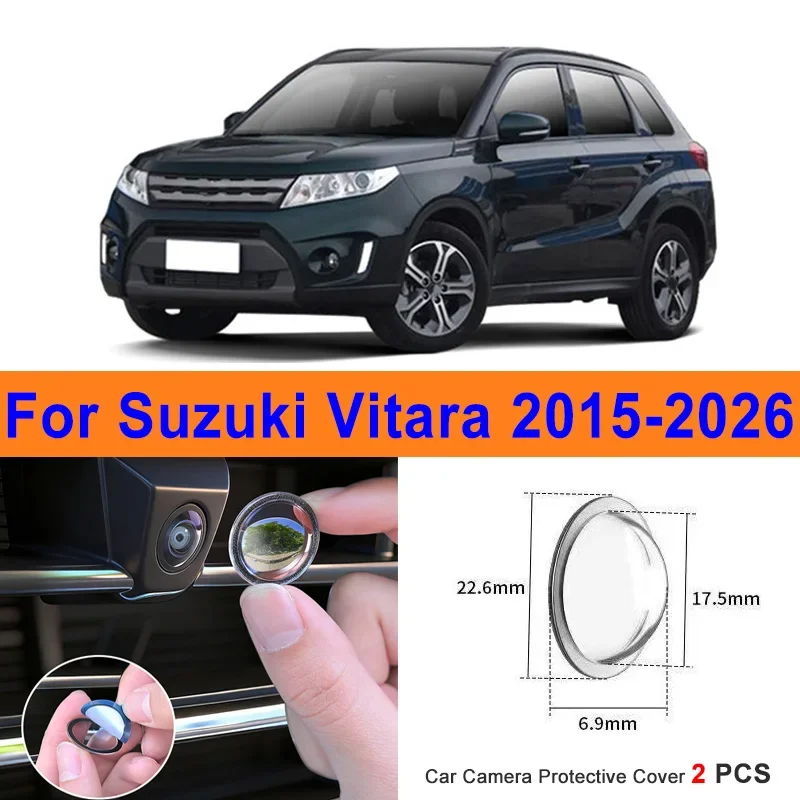 

360 Reverse Image Car Camera Cover Anti-Scratch PC Lens Protector Stickers For Suzuki Vitara 2015-2026 2Pcs