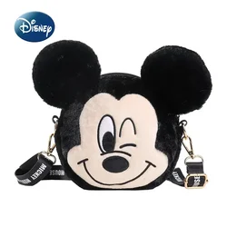 Disney Mickey Original New Plush One Shoulder Crossbody Bag Cartoon Children's Plush One Shoulder Bag Fashion Children's Bag