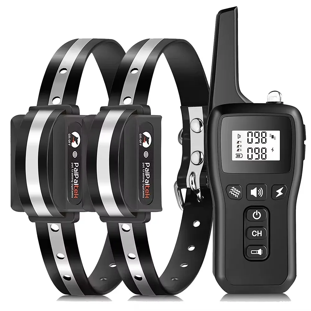 1000m Electric Dog Training Collar Remote Control Waterproof Rechargeable Pet Dog Bark Stop Shock Collar Electric Shocker