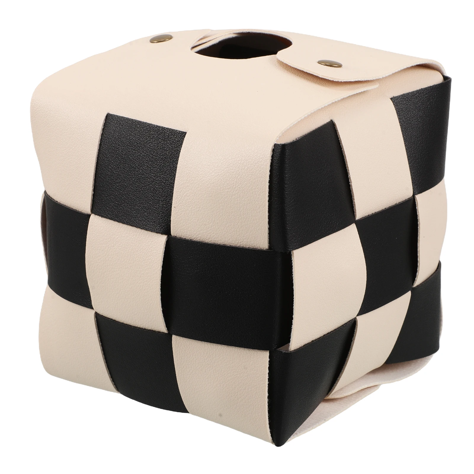 

Creative Plaid Tissue Holder Compact Square Desk Office Bathroom Accessories Decorative Cover Cube Box Organizer Stylish