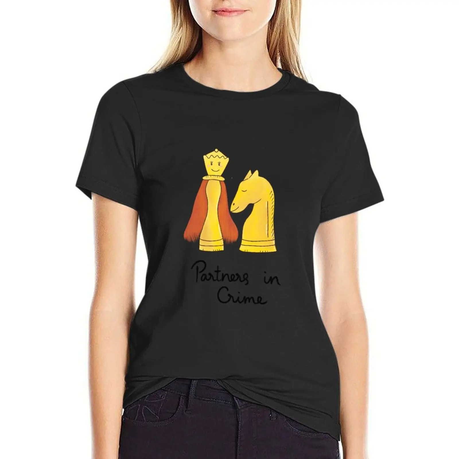 Chess Queen and Knight T-Shirt summer top summer clothes hippie clothes t shirts for Women graphic