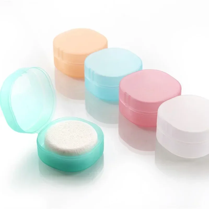 Q version fashion simple travel soap box Sponge soap box Candy 5 color conjoined round soap box