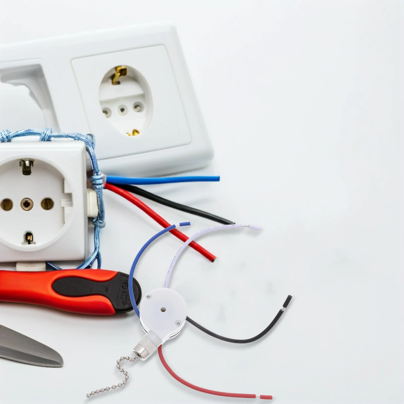 

Fan Pull Chain 3-Speed 4-Wire Ceiling Fan Light Switch Replacement Electrical Pull Chain For Cabinet Lamp Home Decoration