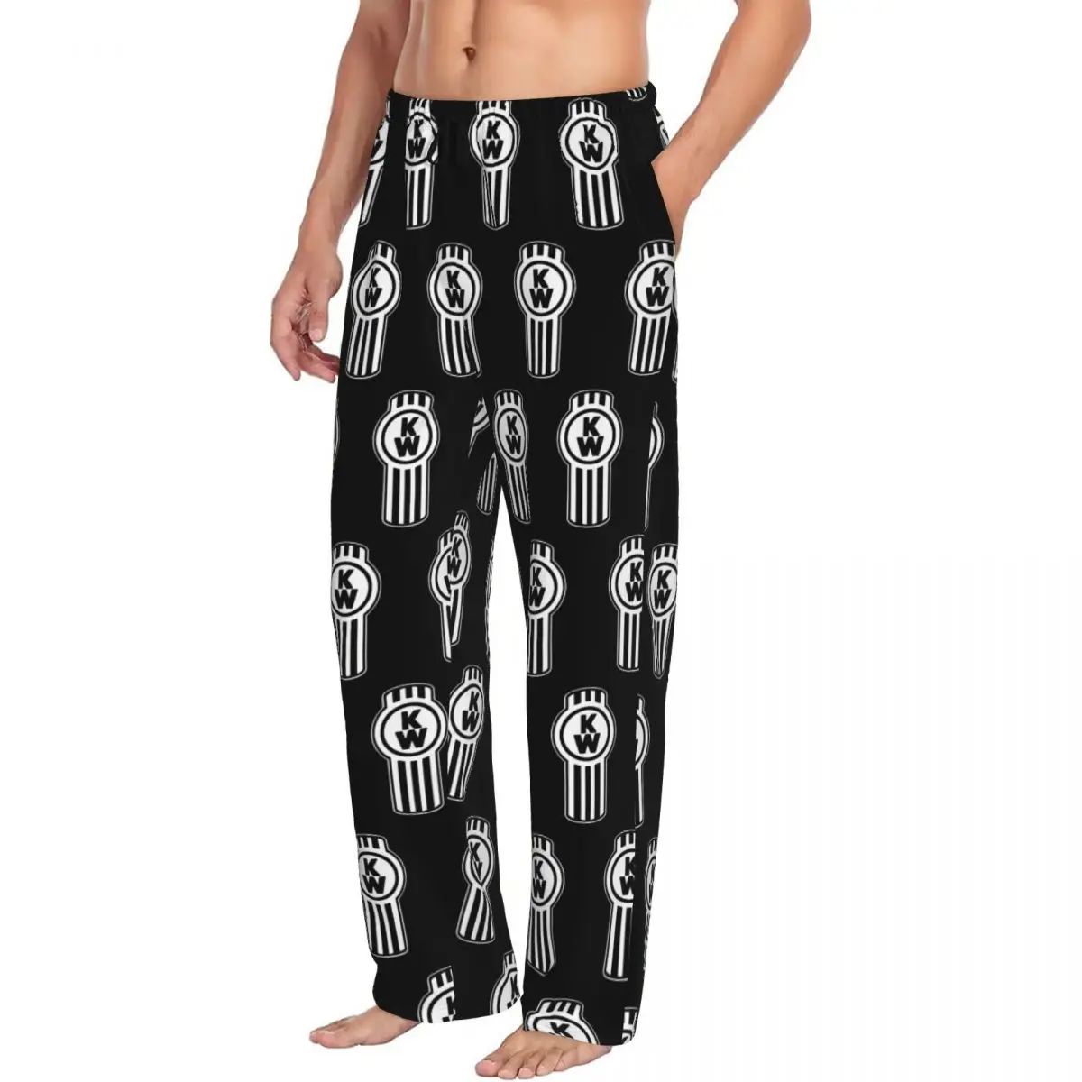 

Custom Kenworth Truck Logo Men Pajama Pants Lounge Sleep Sleepwear Bottoms with Pockets