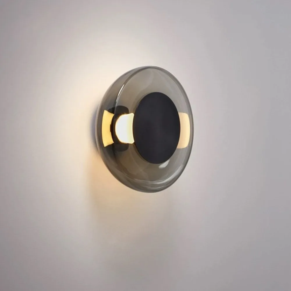 Modern Nordic Minimalist Wall Lamp Creative Designer Model Room Hotel Bedroom Glass Headboard LED Wall Lamp