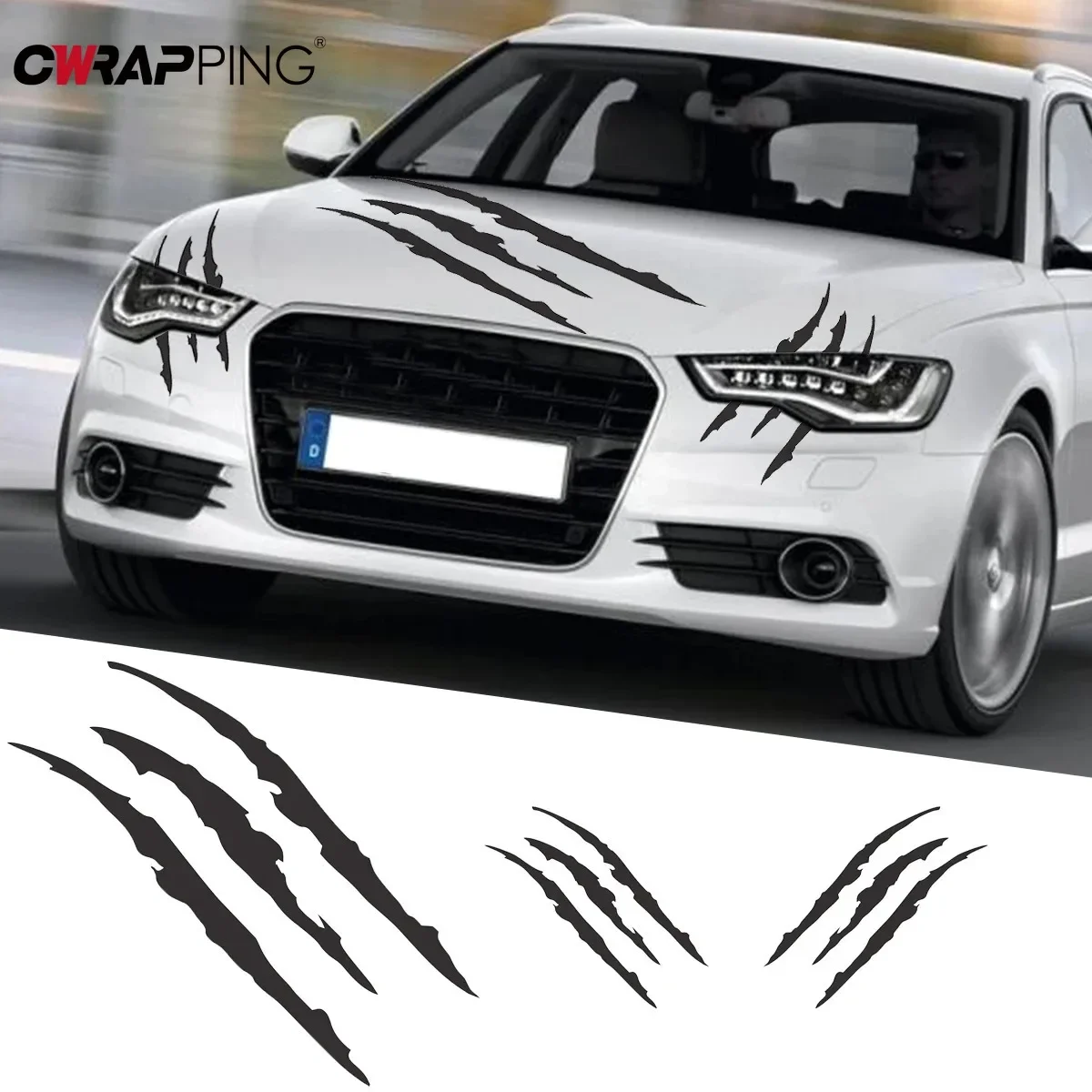 

Автомобильные наклейки, виниловая наклейка с волчьим когтем, капот, гаджеты, украшение, декор для фар, царапины, тюнинговая пленка, велосипедные автоаксессуары