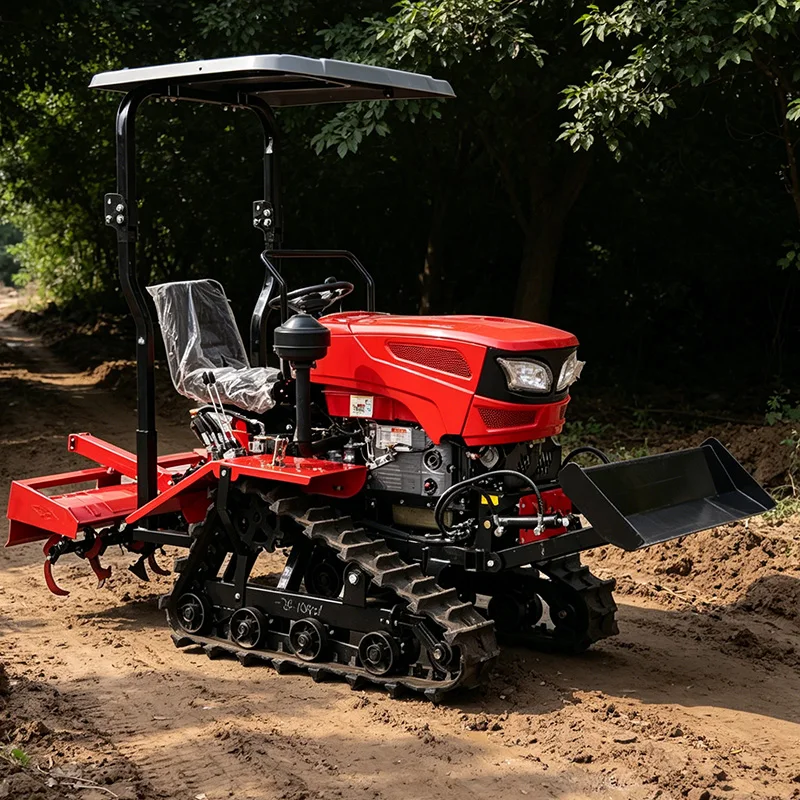 

Customized New Export Micro Tiller, 60 HP Crawler Tractor, Multifunctional Rotary Tiller, High-Horsepower Plowing Machine