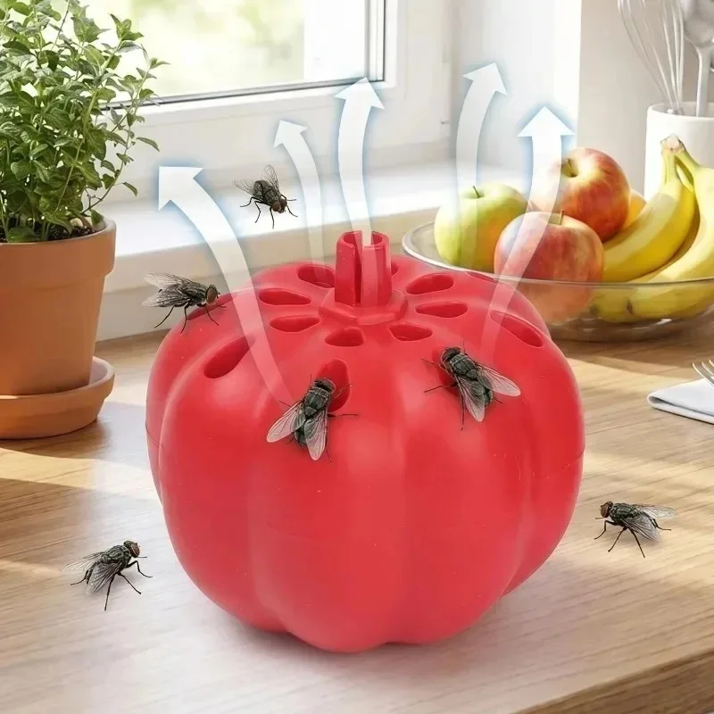 2/4x Plastic Pumpkin Fruit Fly Traps Reusable Portable Pest Control Home Kitchen Garden Multi-hole Fly Trap Decor Supplies