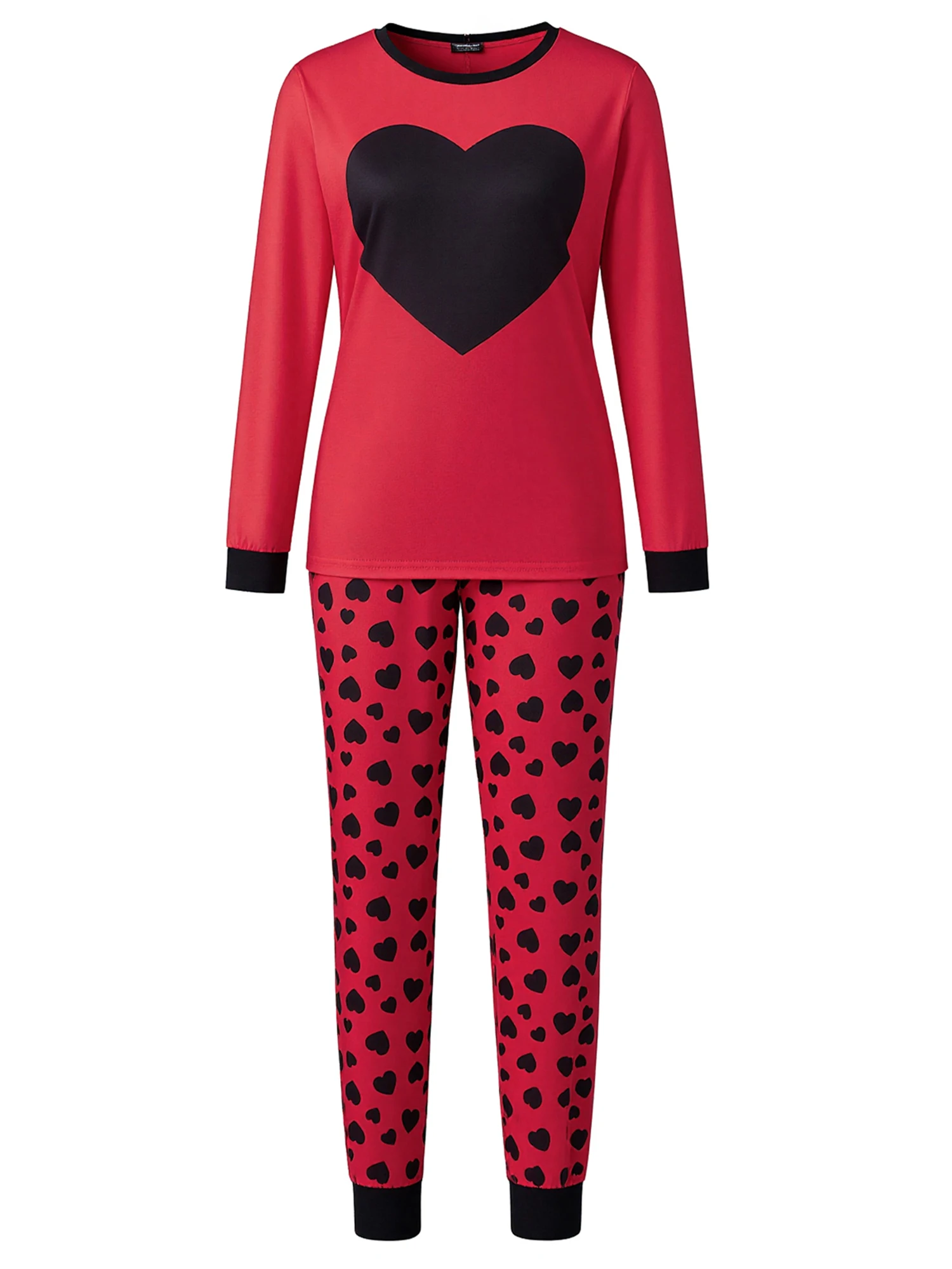 طقم بيجامات عائلية متطابقة لعيد الحب، ملابس نوم متطابقة للعائلة مطبوعة على شكل قلب، ملابس نوم مريحة للعائلة بأكملها #4