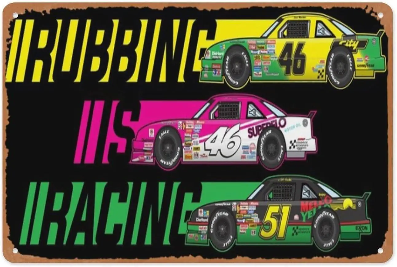 Iconic Movie Tribute Metal Sign - Rubbing Is Racing, Days of Thunder, Cole Trickle - 8x12 Inch Classic Movie Wall Art | Iconic F