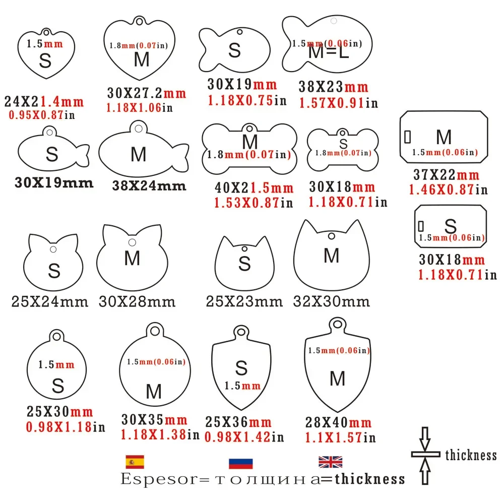 Stainless Steel Pet ID Tag for Dogs And Cats with Free Engraving - Includes Phone Number Sex And Name Fields Pet Collar Accessor