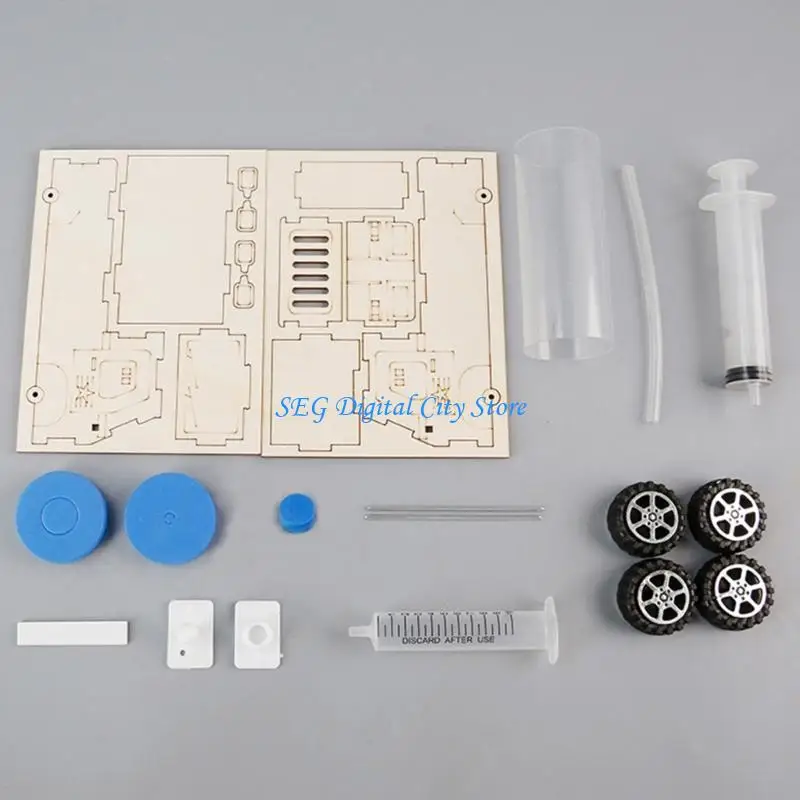 U75B Wooden Projectile Blaster Vehicle Craft Set Science Educational Toy For Student