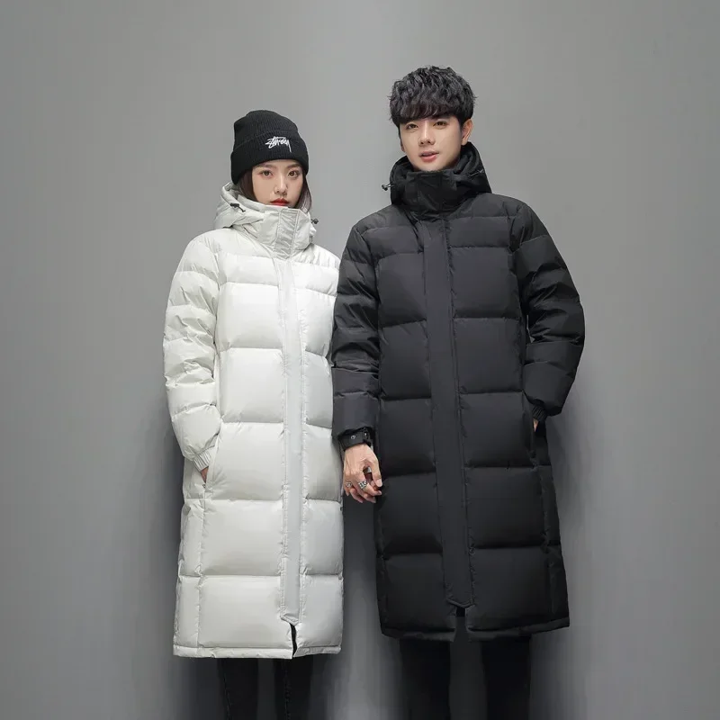 Neue Winter Männer Schwarz Lange Puff Jacken Unisex Mit Kapuze Casual Ente Unten Mäntel Qualität Paare Outdoor Winddicht Warme Parkas 3XL