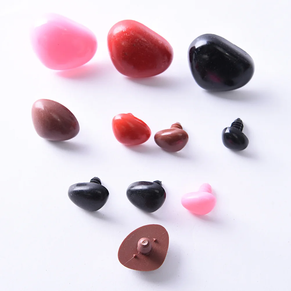 

100pcs Bear 11X14Mm Mixed Color Plastic Safety Nose Nose For Diy Repair Craft Stuffed Animal Accessory