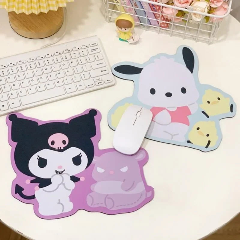 Kawaii Sanrio Kuromi Cinnamoroll Mouse Pads Computer Cute Irregular Melody Anti-Slip Desk Pad Computer Keyboard Pad Girls Gift view 4