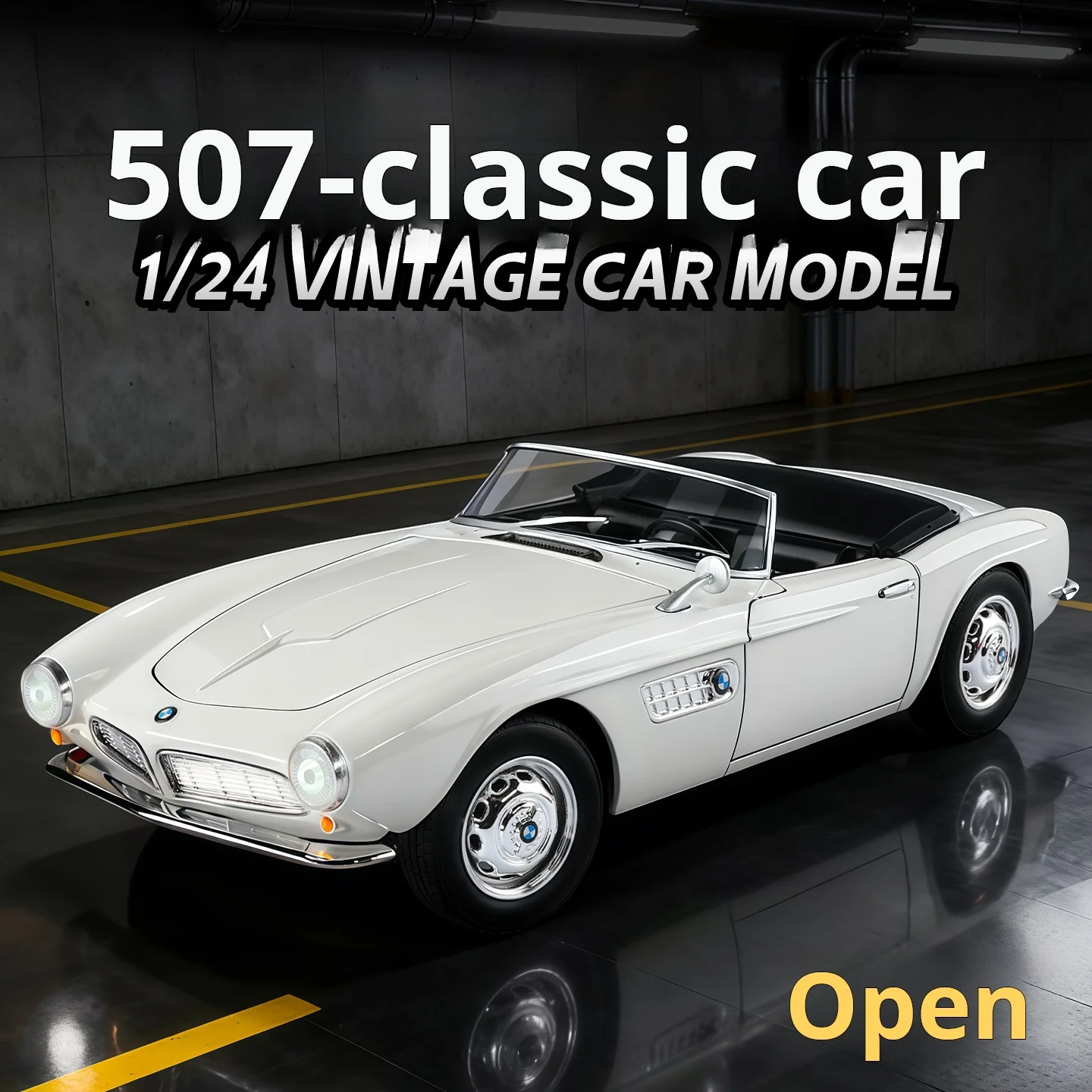 

Модель классического винтажного автомобиля BMW 507 в масштабе 1:24, имитация спортивного автомобиля из сплава с функциями света и звука, коллекционный предмет декора