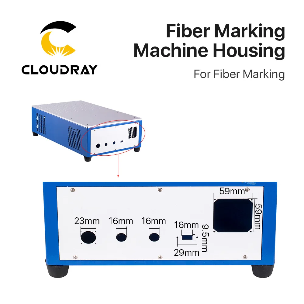 Cloudray Fiber Markering Machine Kast Blauw Grijs Fiber Markering Behuizing Marker Case Diy Deel Voor Raycus Jpt Max Markering Machine