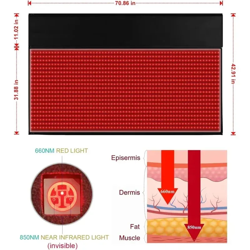 2026 New Red Light Therapy Pads LED 660 & 850NM near Infrared Whole Body Treatment Large Pads for Home Use