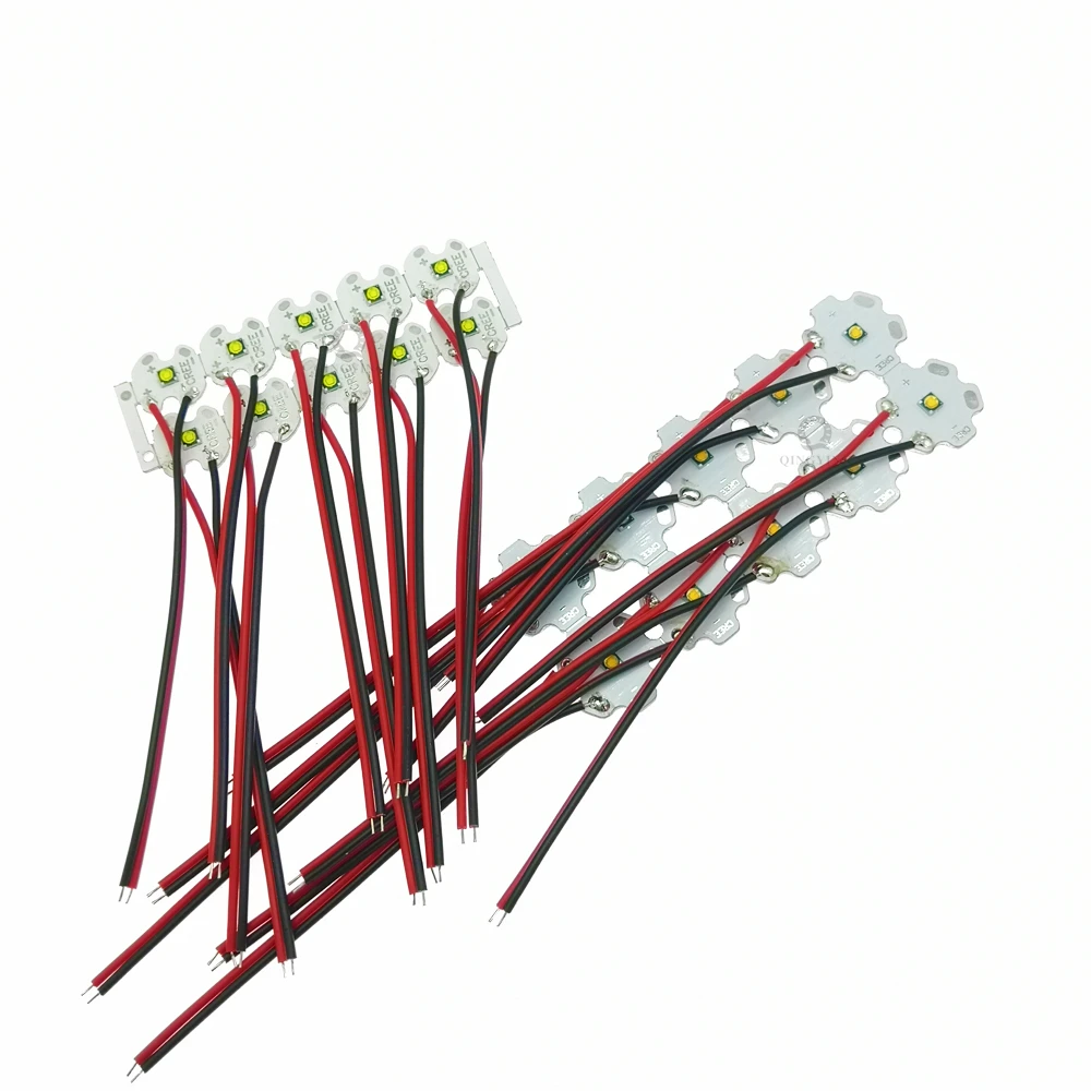 5 pz-10 pz 1W-3W 3535 LED diodi Pre-saldatura 10cm filo con 16mm 20mm PCB bianco rosso verde blu UV IR rosa perline lampada