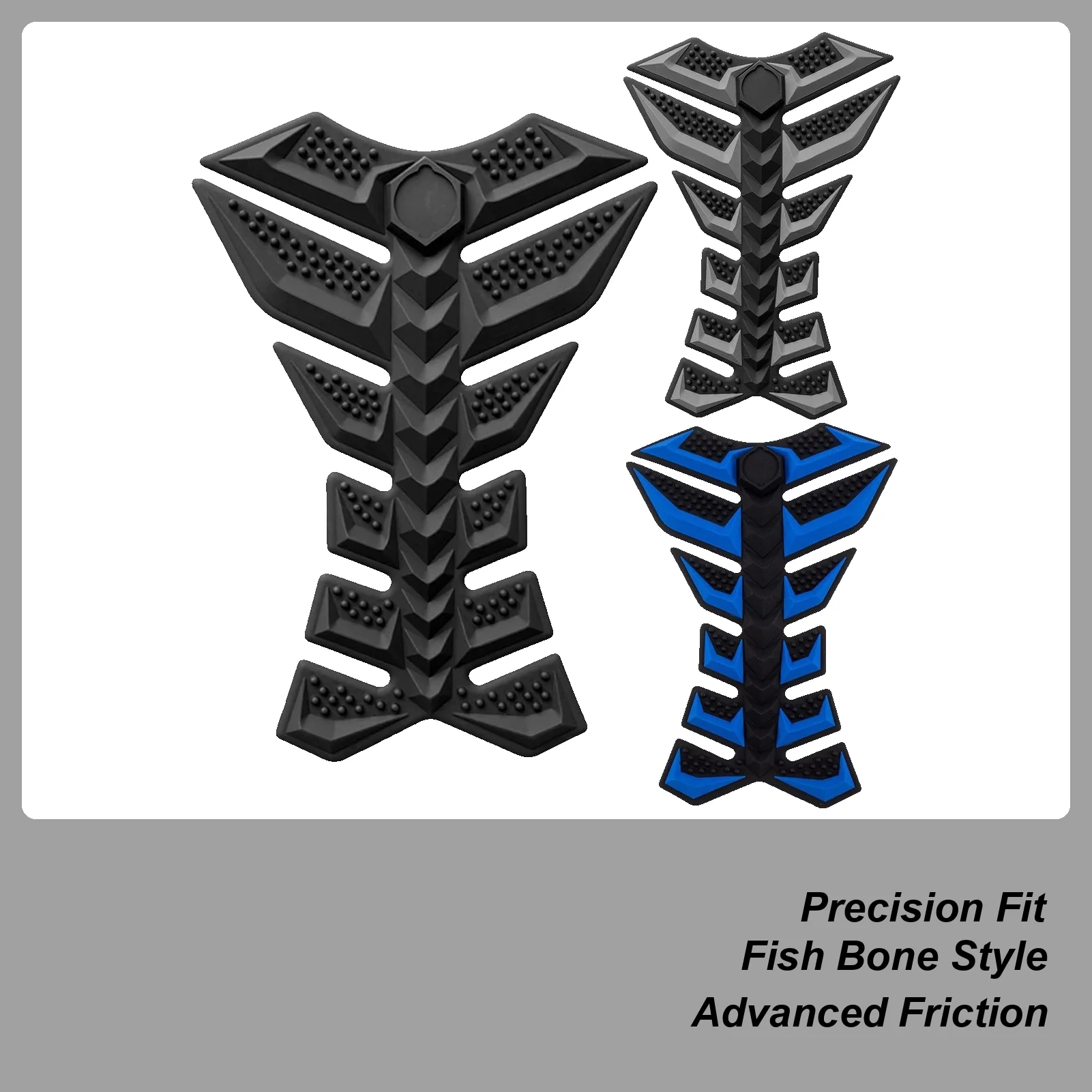 Motorcycle Stickers And Decals 3D Rubber Pad Fish Bone Design Protector Oil Tank Decals For Adults Oil Tank Street Car