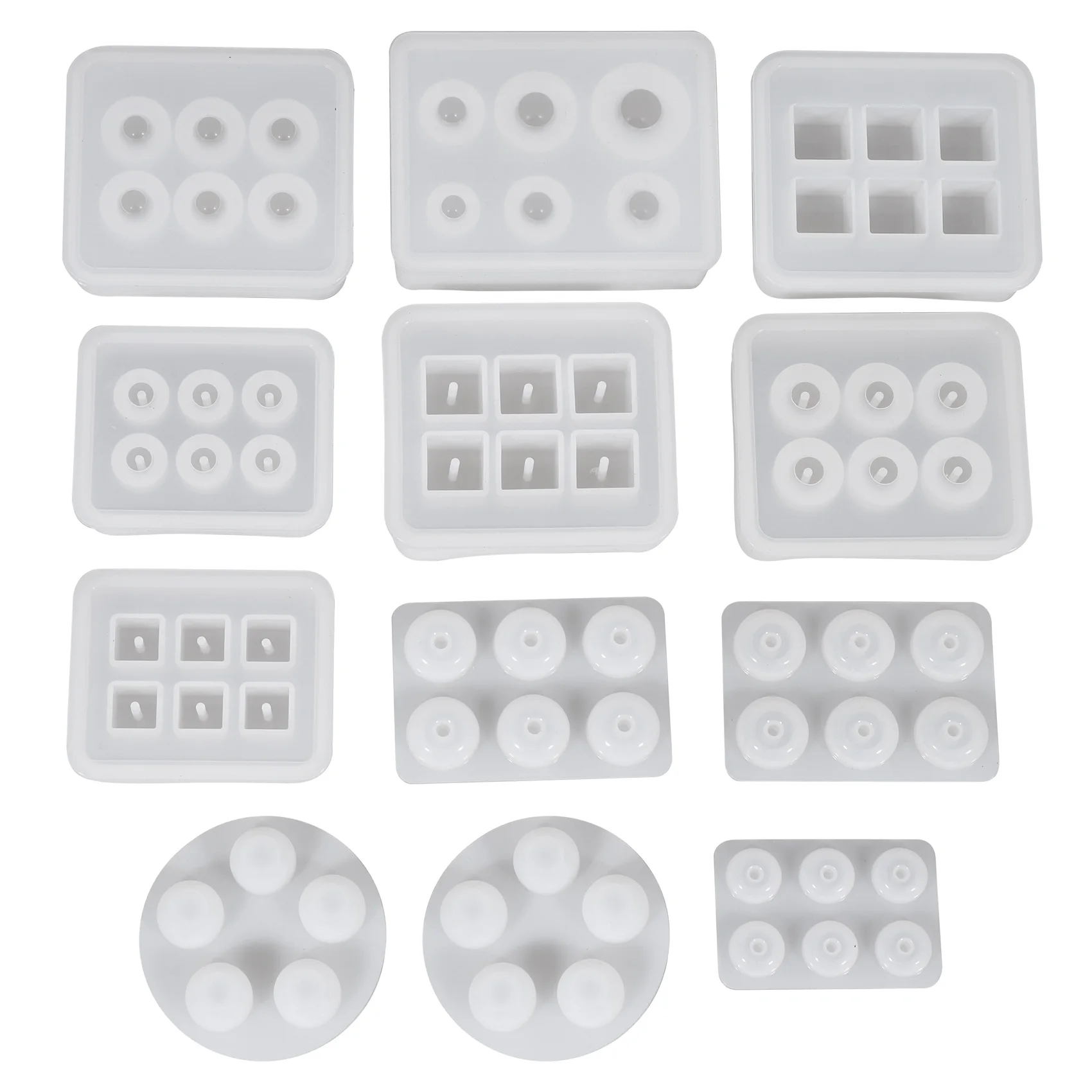 12 Pieces of Crystal Beads Beads DIY Jewelry Ice Tray Model Resin Silicone Mold Gem Jewelry Production