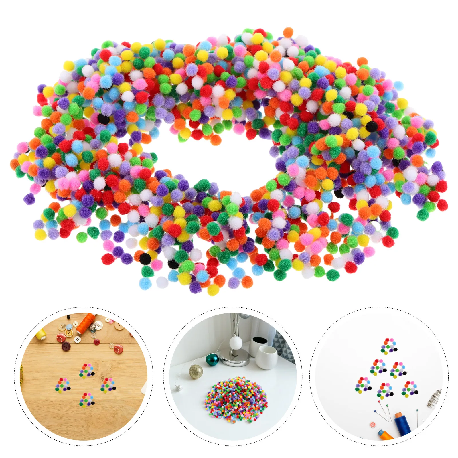 2000 Peças de Pompons Coloridos e Macios de 5mm para Projetos Criativos de Arte Infantil DIY, Bolas de Pompons Multicoloridas e Peludas para Chapéus