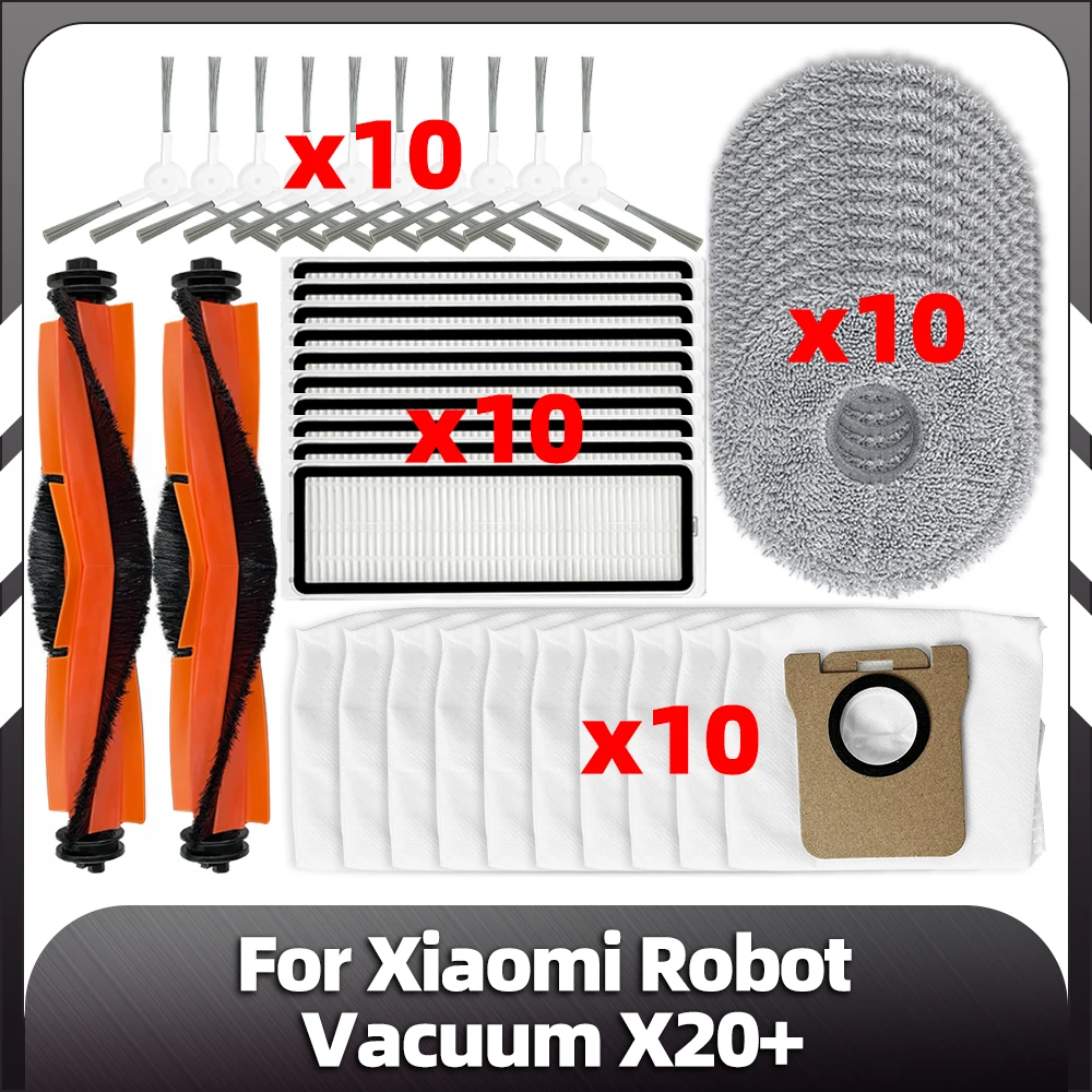 

Compatible for Xiaomi X20+ Robot Vacuum Main Side Brush HEPA Filter Mop Pad Dust Bags Replacement Spare Parts Accessories