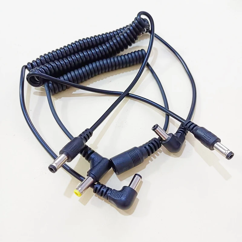 DC 5.5*2.1mm 5.5*2.5mm Male to Female / Male Power Cord DC Jack Connector Stretchable Double Plug Spring Wire Extension Cable