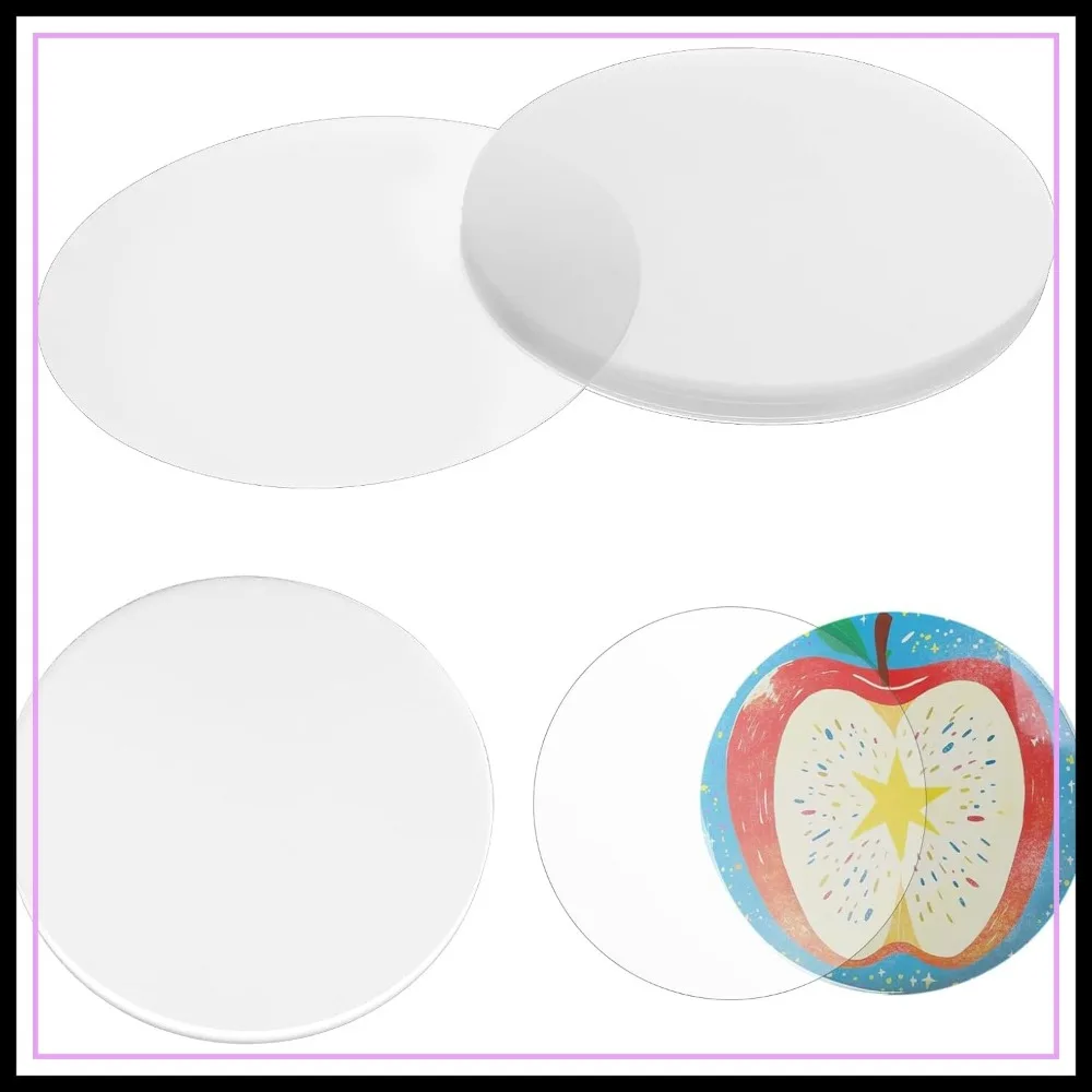 

100 Pcs Clear Badge Film for 58mm Badge Circle, Transparent Protective Covers for Button Maker, DIY Arts Crafts