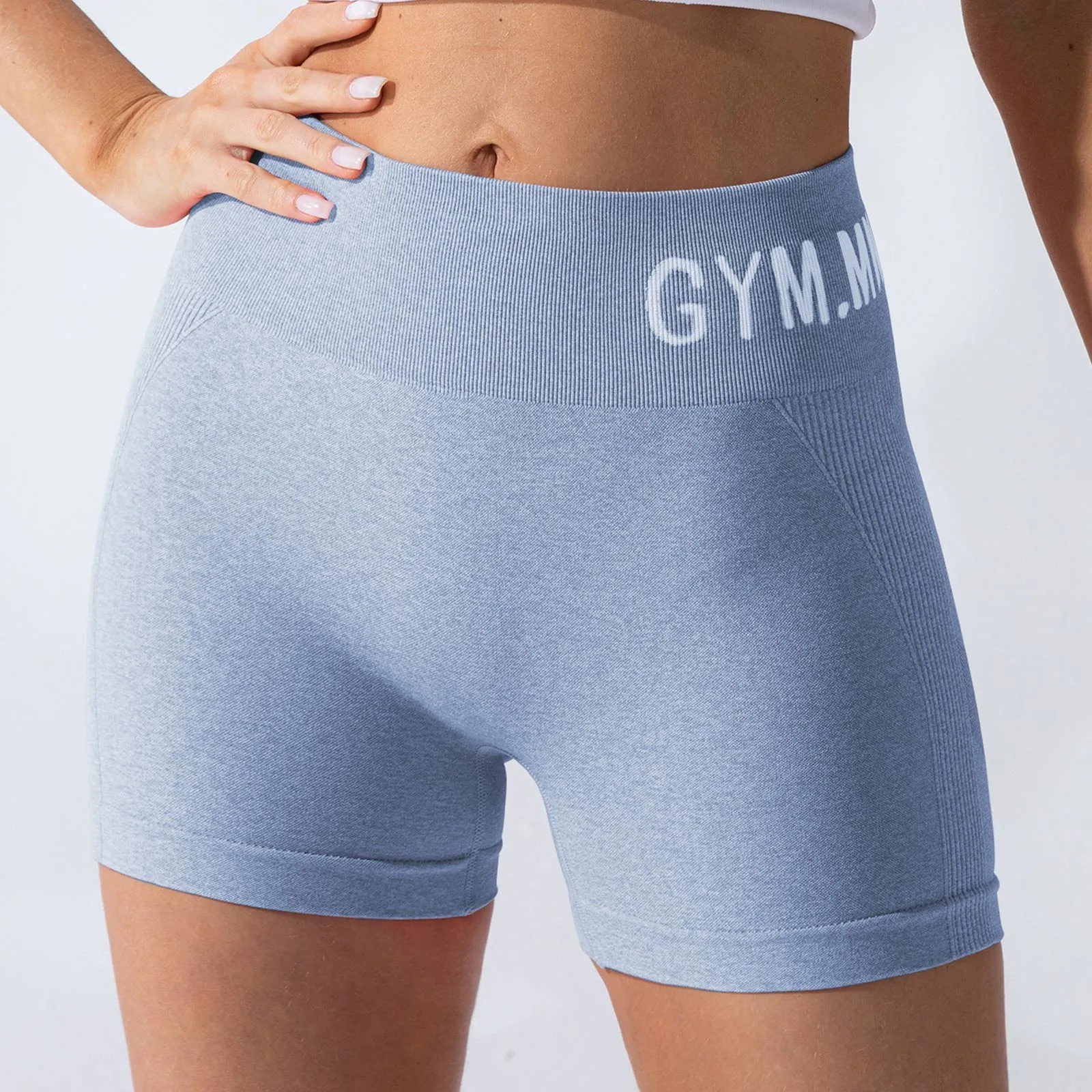 新しいシームレスな女性用ヨガショーツ、ハイウエスト、ヒップアップ効果のある伸縮性のあるスポーツショーツ、ジムエクササイズ用ニットレギンス