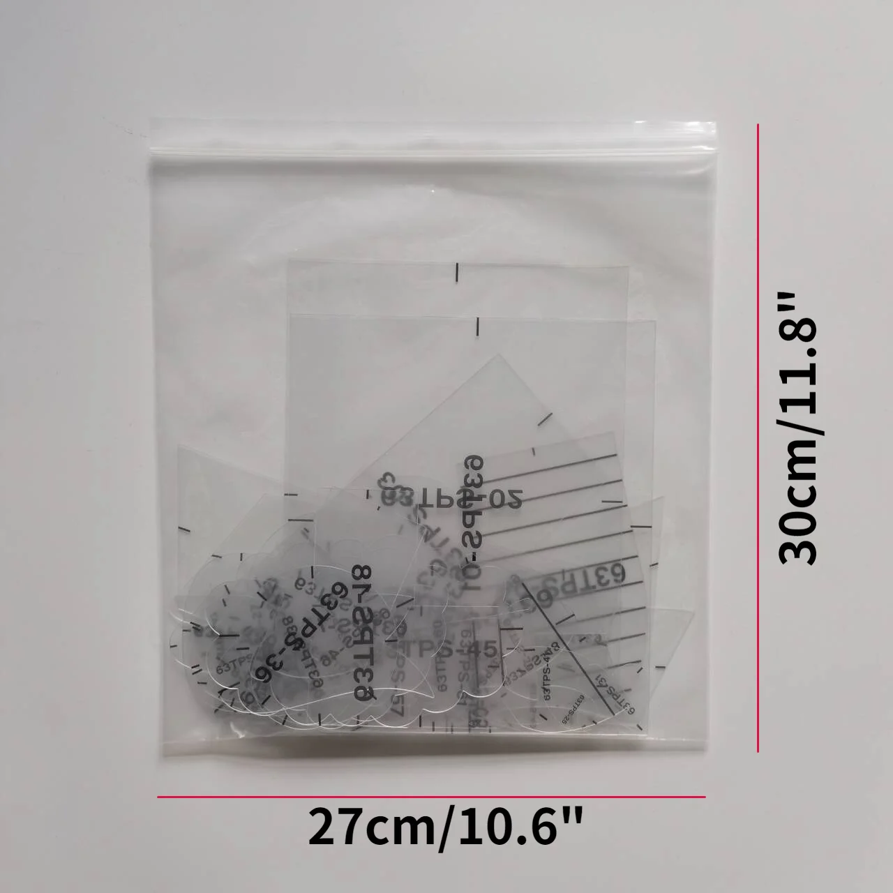 63pcs Acrylic Sewing Ruler Cutting Cloth Quilting Tools Patchwork Ruler Special-shaped Sewing Template Tailor Drawing Supplies