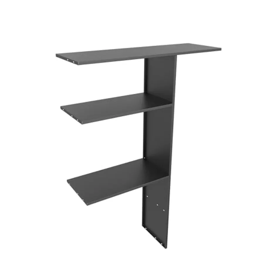 Black metal laminate shelves kit for vertical storage shed/cabinet: 53 cu.ft capacity, durable finish, sleek modern look, easy