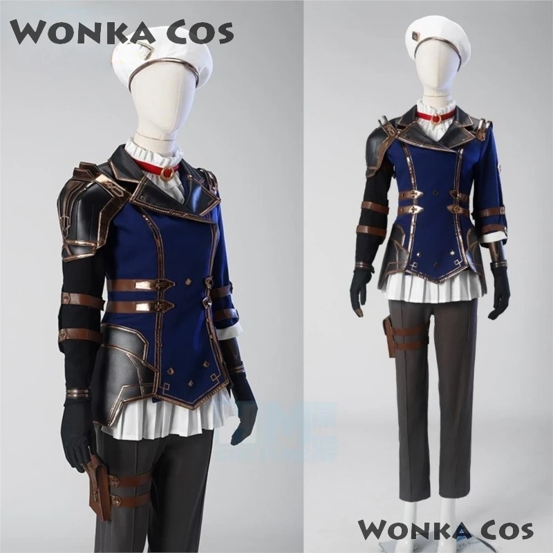 Customized Cosplay Game Caitlyn Kiramman Cosplay Costume Wig Policer Woman Uniform Pants Jacket Halloween Christmas Con Clothes