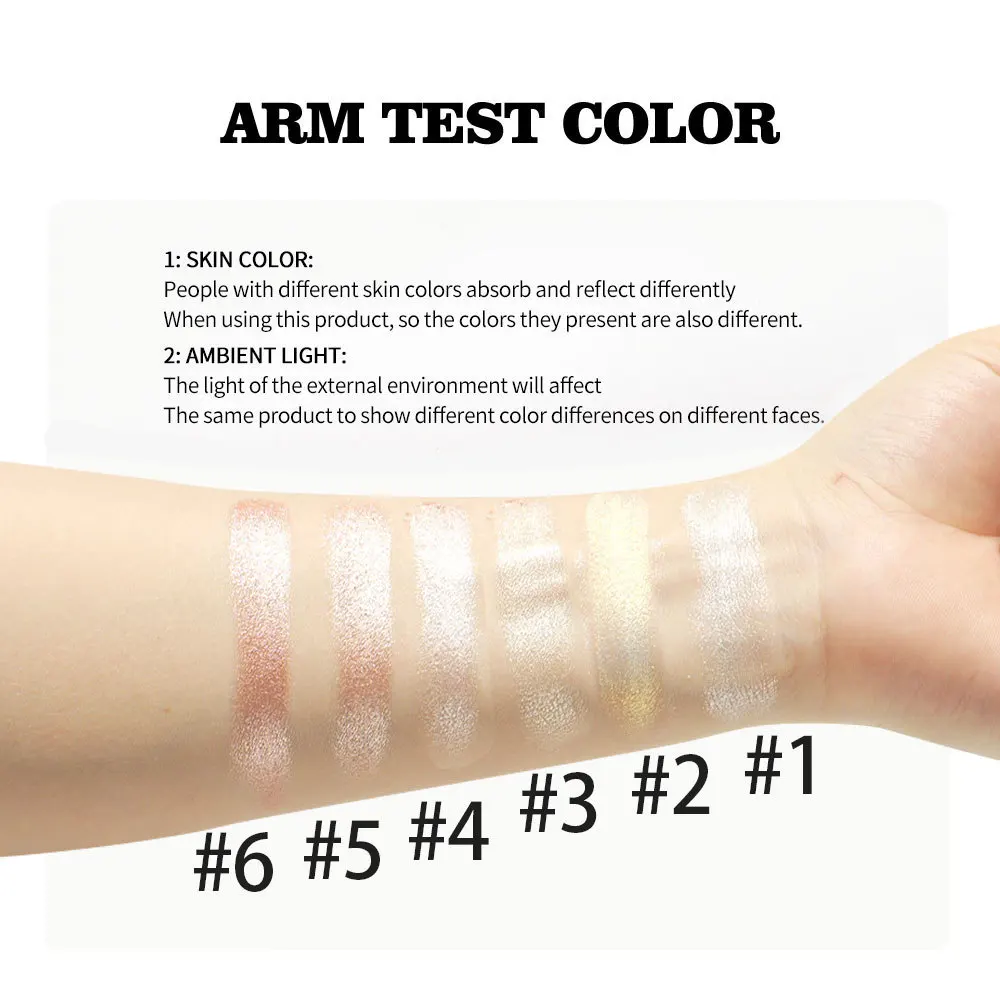 モノクロの顔を明るくするハイライター、軽量でベタつかないグリッターパウダー、繊細なきらめき、ライトベージュの明るさ