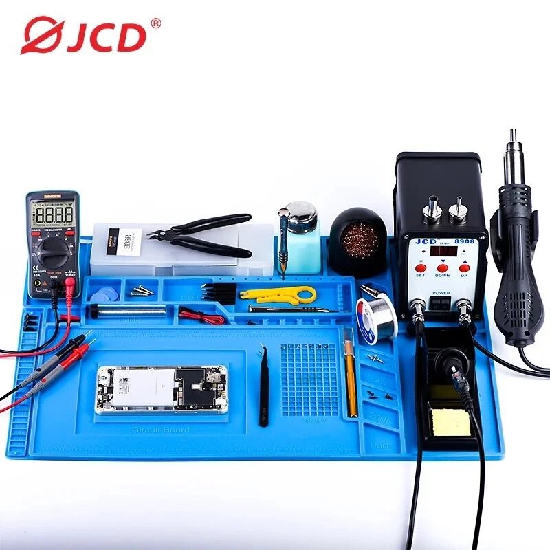 

JCD 550X380mm Heat Insulation Repair Pad Soldering Work Station Mat Silicon Welding Soldering Maintenance Platform