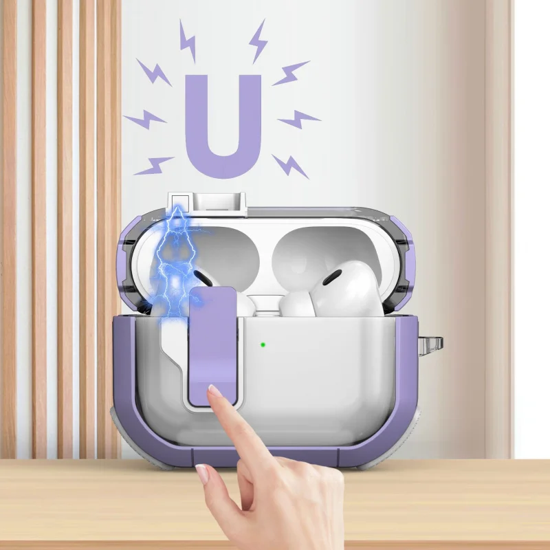 forairpods pro2 set transparent TPU with switch mech 3rd generation shockproof protective