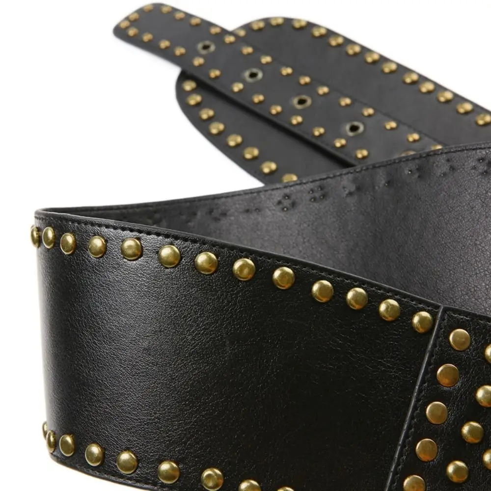 Punk Style Hollow Asymmetric Belt Harajuku Aesthetic Rivet Streetwear Leather Belt Chic Disc Belt For Women Apparel Accessories