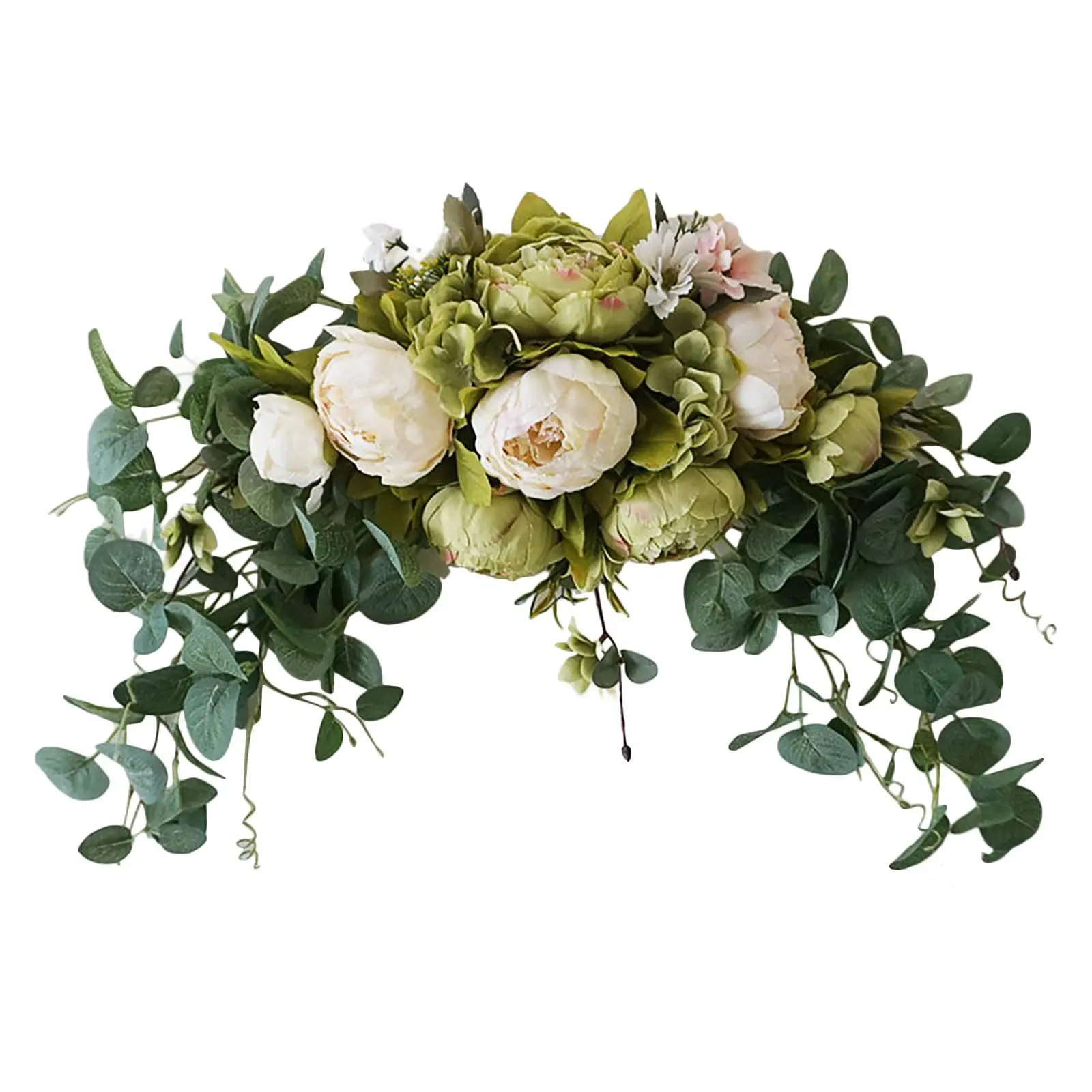 

Artificial Floral Peony Swag Fake Silk Flowers Colorful Mixed Spring with Rose for Wedding Arch Table Hanging Home Wall Decor