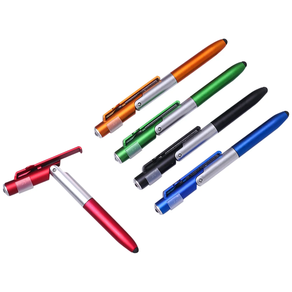 4-in-1 Folding Ballpoint Pen Screen Stylus Touch Pen Universal mini Capacitive Pen with LED For Tablet Cellphone