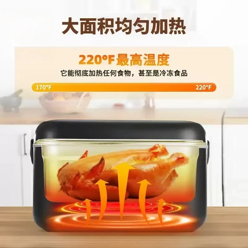 For Waterless Electric Lunch Box 1300ML USB Car Heating Food Jar Portable Thermal Container for Office Student Daily Meal
